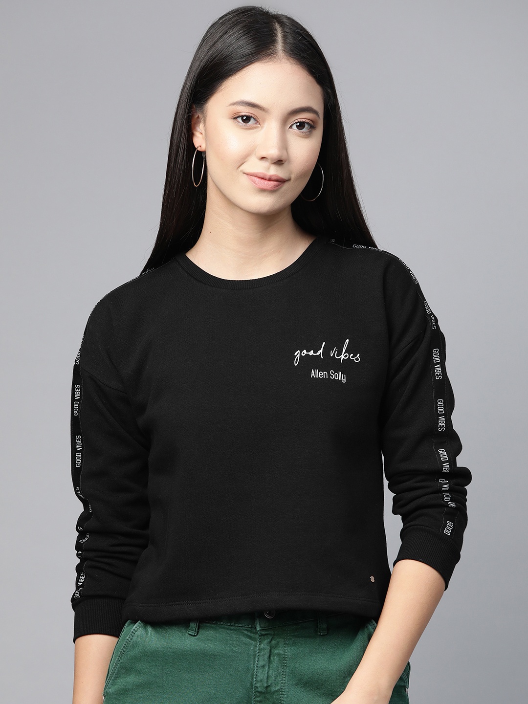 

Allen Solly Woman Women Black Solid Sweatshirt