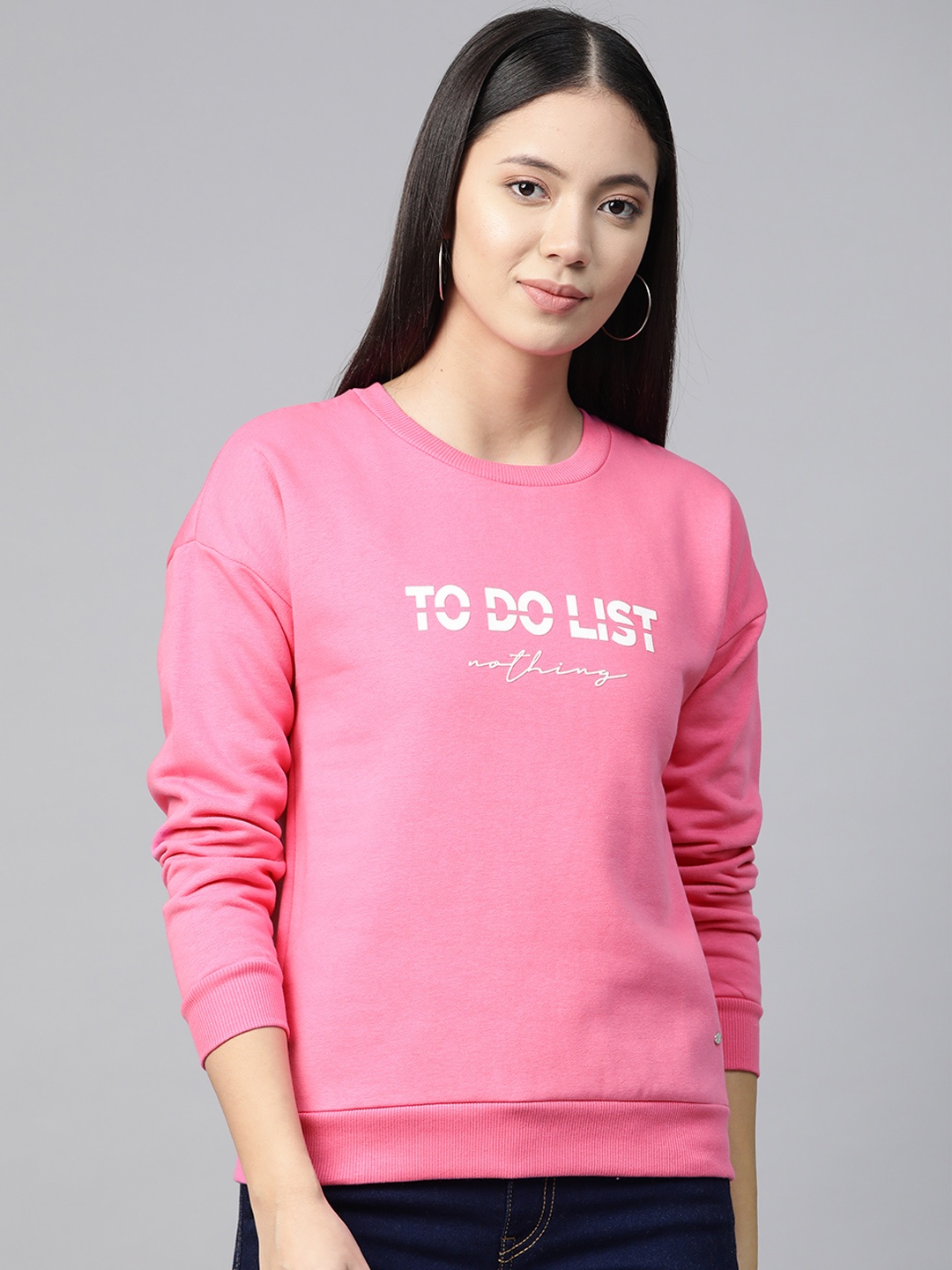 

Allen Solly Woman Pink Printed Sweatshirt