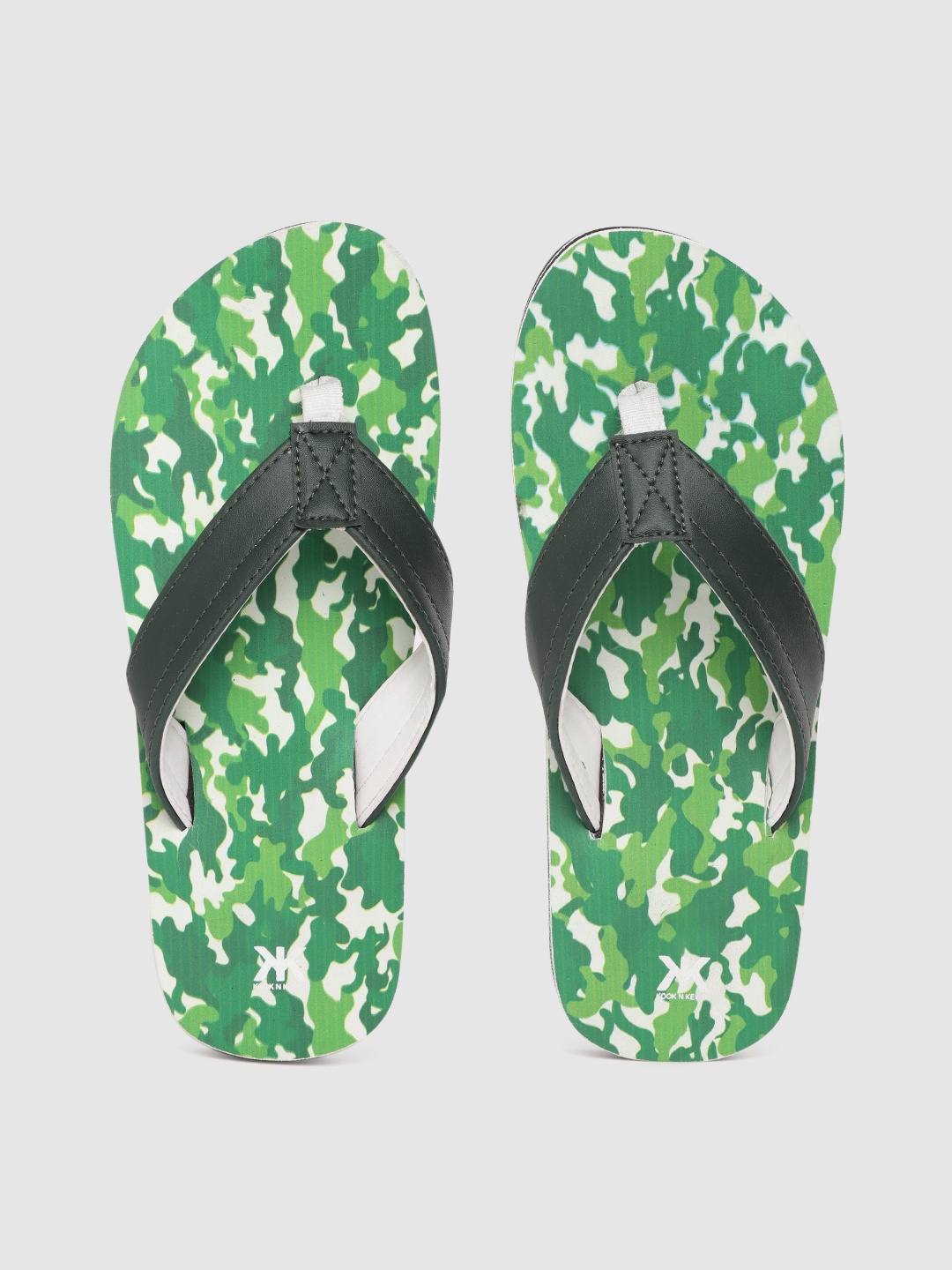 

Kook N Keech Men Green & White Camouflage Print Thong Flip-Flops