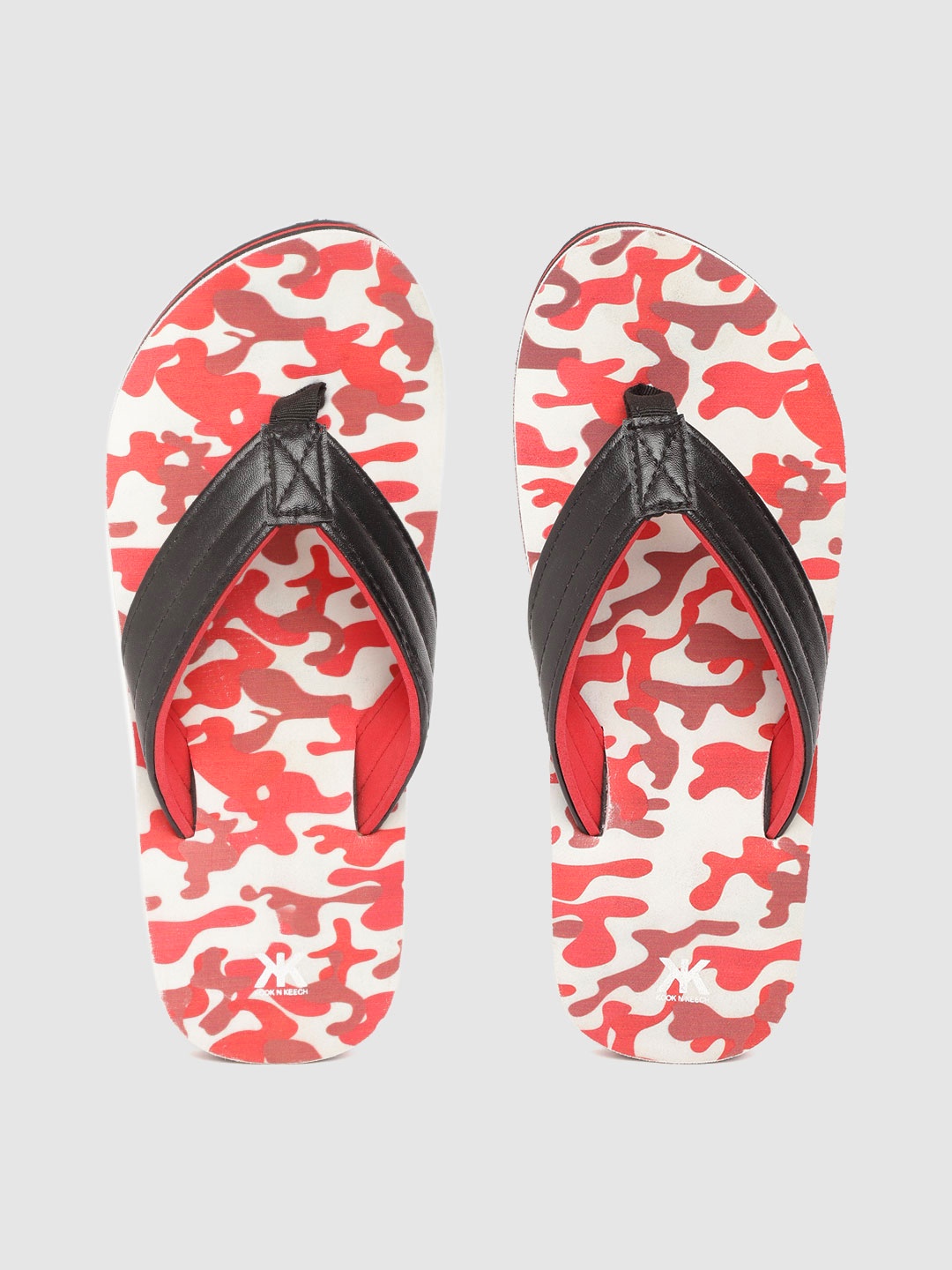 

Kook N Keech Men Black & Red Camouflage Printed Thong Flip-Flops