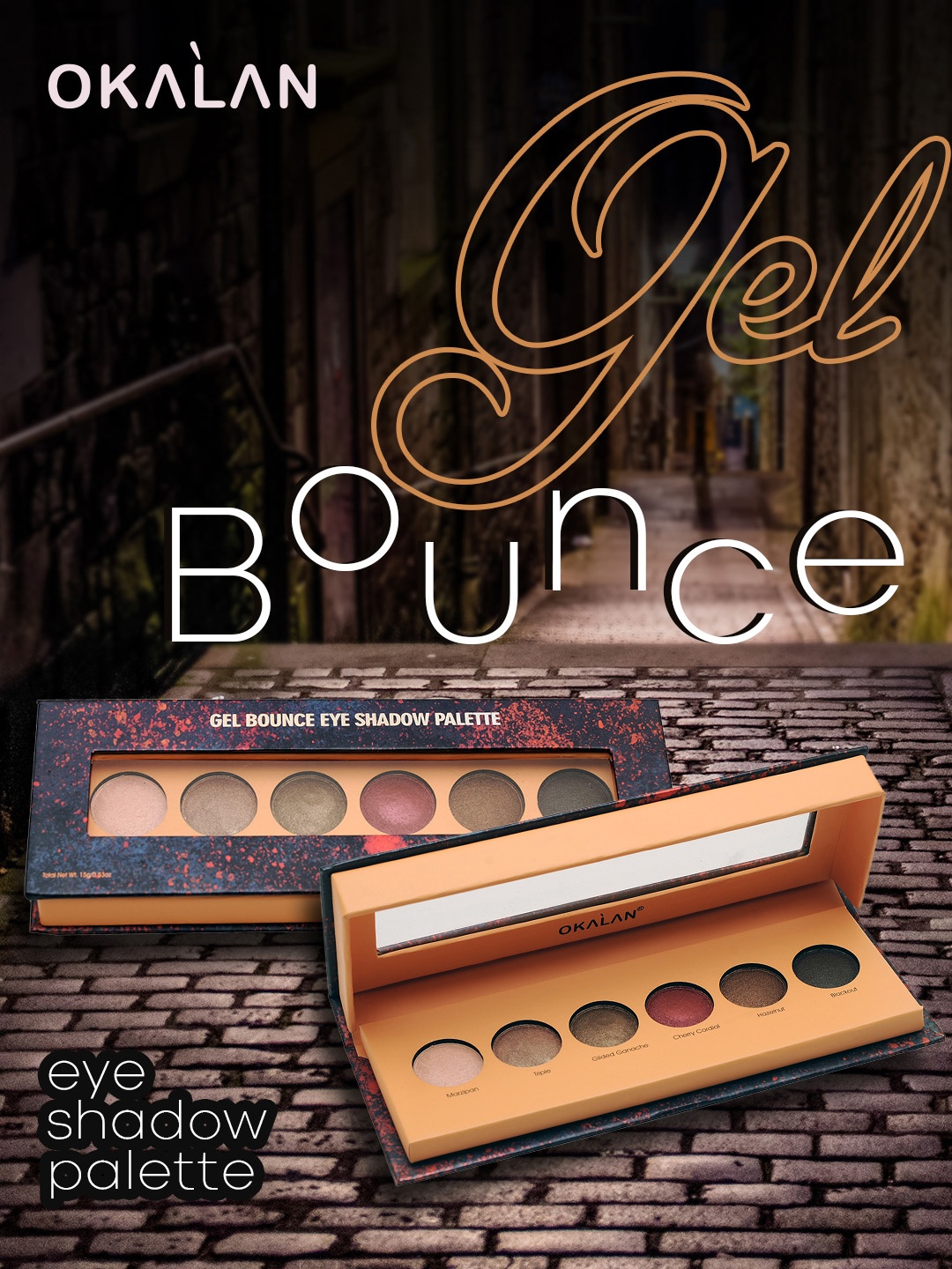 

OKALAN Women Gel Bounce Eyeshadow Palette - 12 Candle Light, Multi