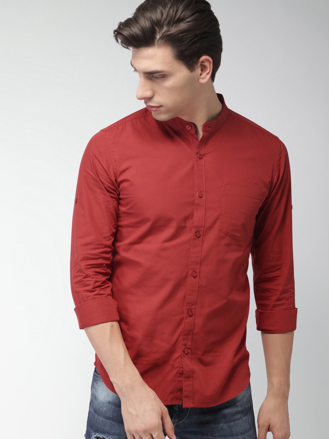 

Highlander Red Slim Fit Casual Shirt