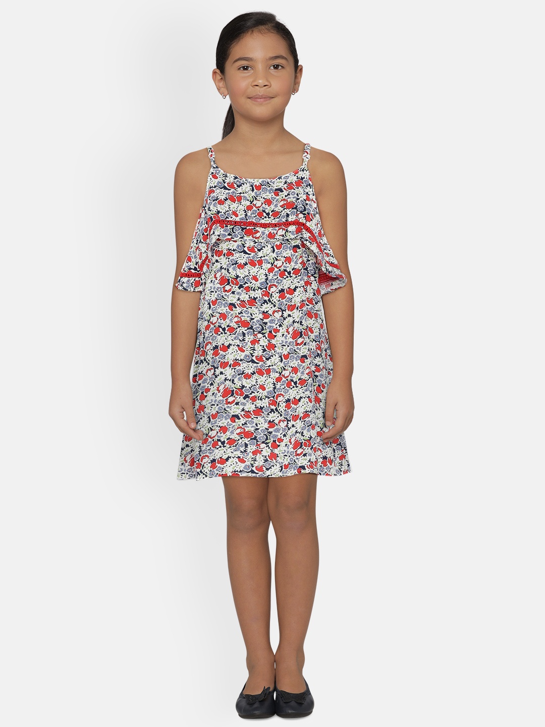 

UNDER FOURTEEN ONLY Girls Multicoloured Printed A-Line Dress, Multi