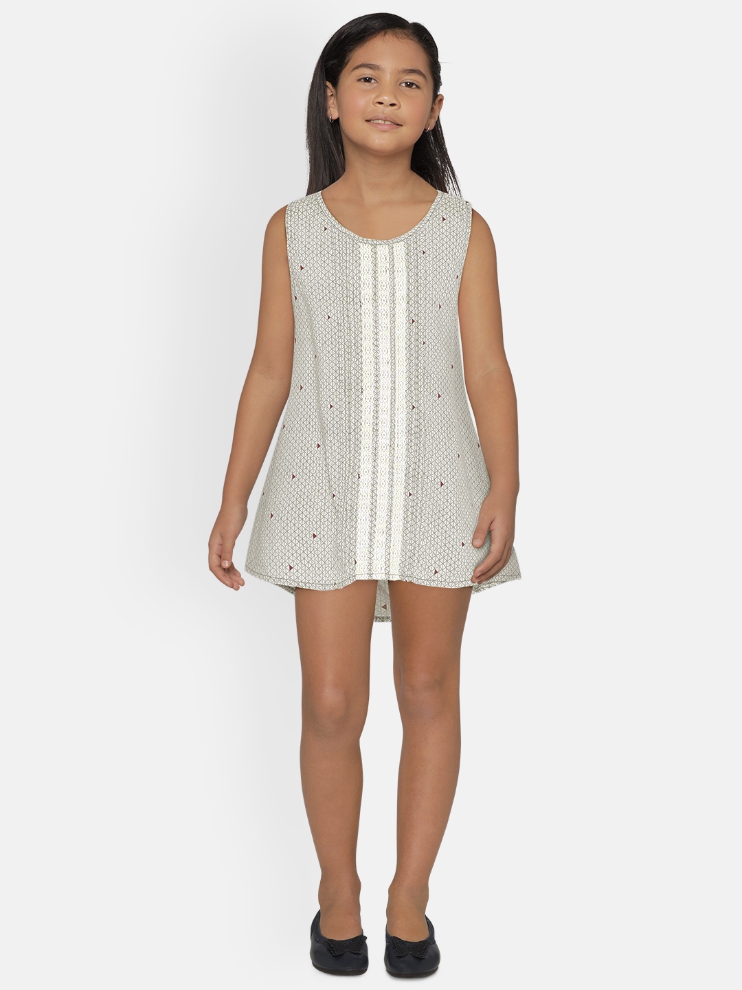 

UNDER FOURTEEN ONLY Girls Grey Checked A-Line Dress