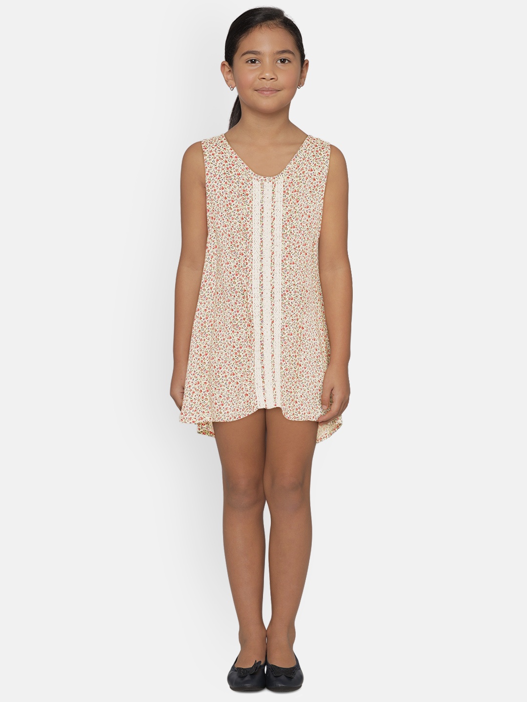 

UNDER FOURTEEN ONLY Girls Multicoloured Floral Printed A-Line Dress, Multi