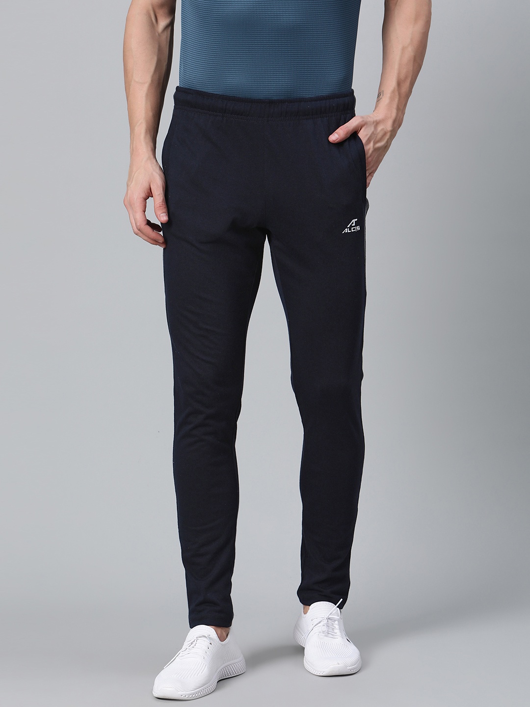 

Alcis Men Navy Blue Solid Track Pants