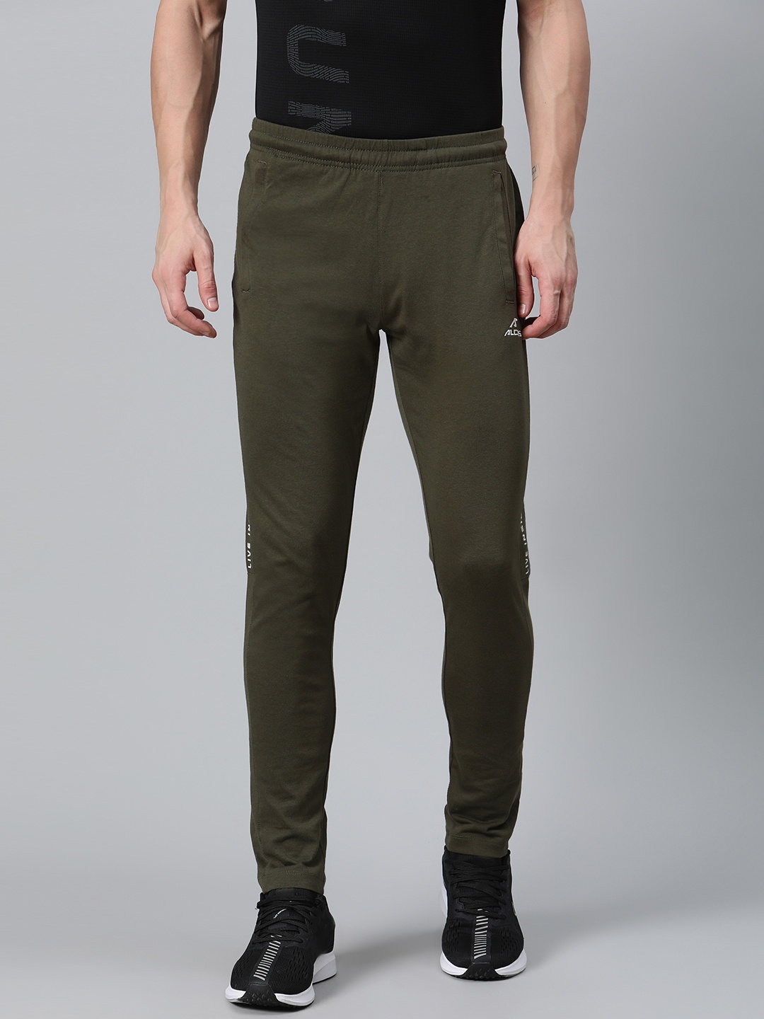 

Alcis Men Olive Green Solid Track Pants