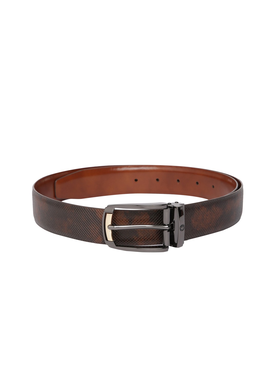 

Louis Philippe Men Brown Textured Leather Belt