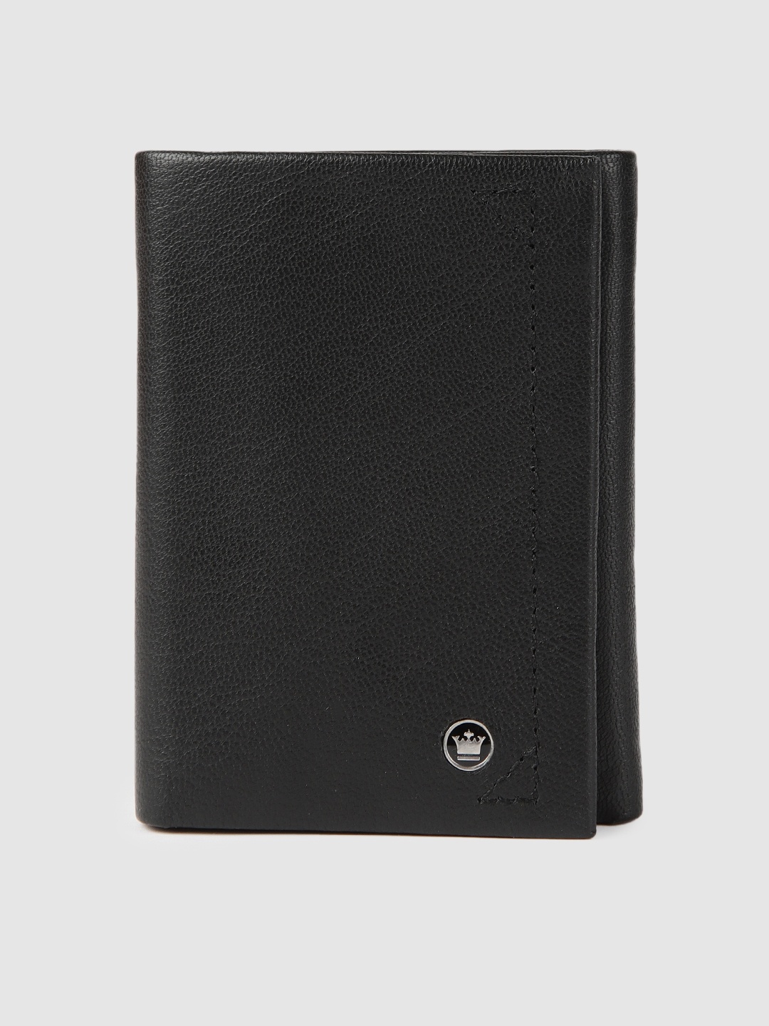 

Louis Philippe Men Black Solid Three Fold Wallet