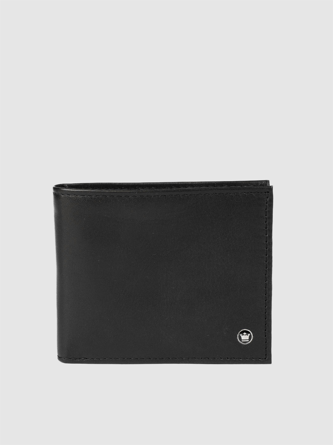 

Louis Philippe Men Black Solid Leather Two Fold Wallet