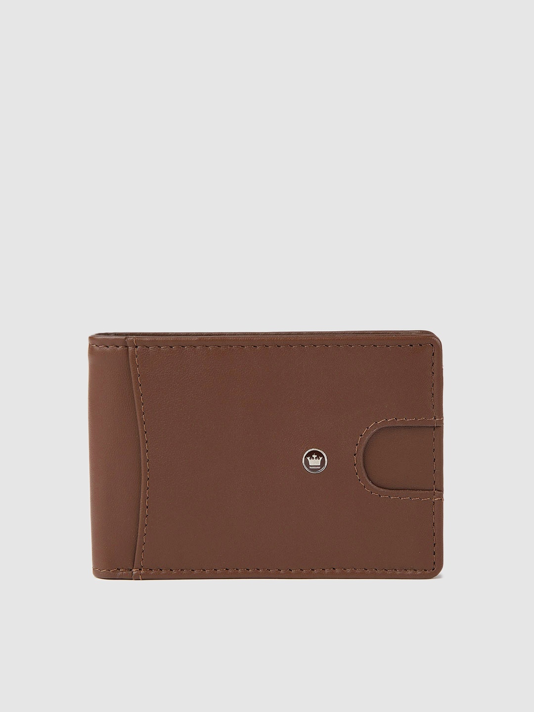 

Louis Philippe Men Brown Solid Two Fold Leather Wallet