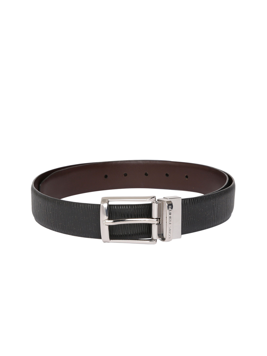 

Louis Philippe Men Black & Brown Textured Reversible Leather Belt