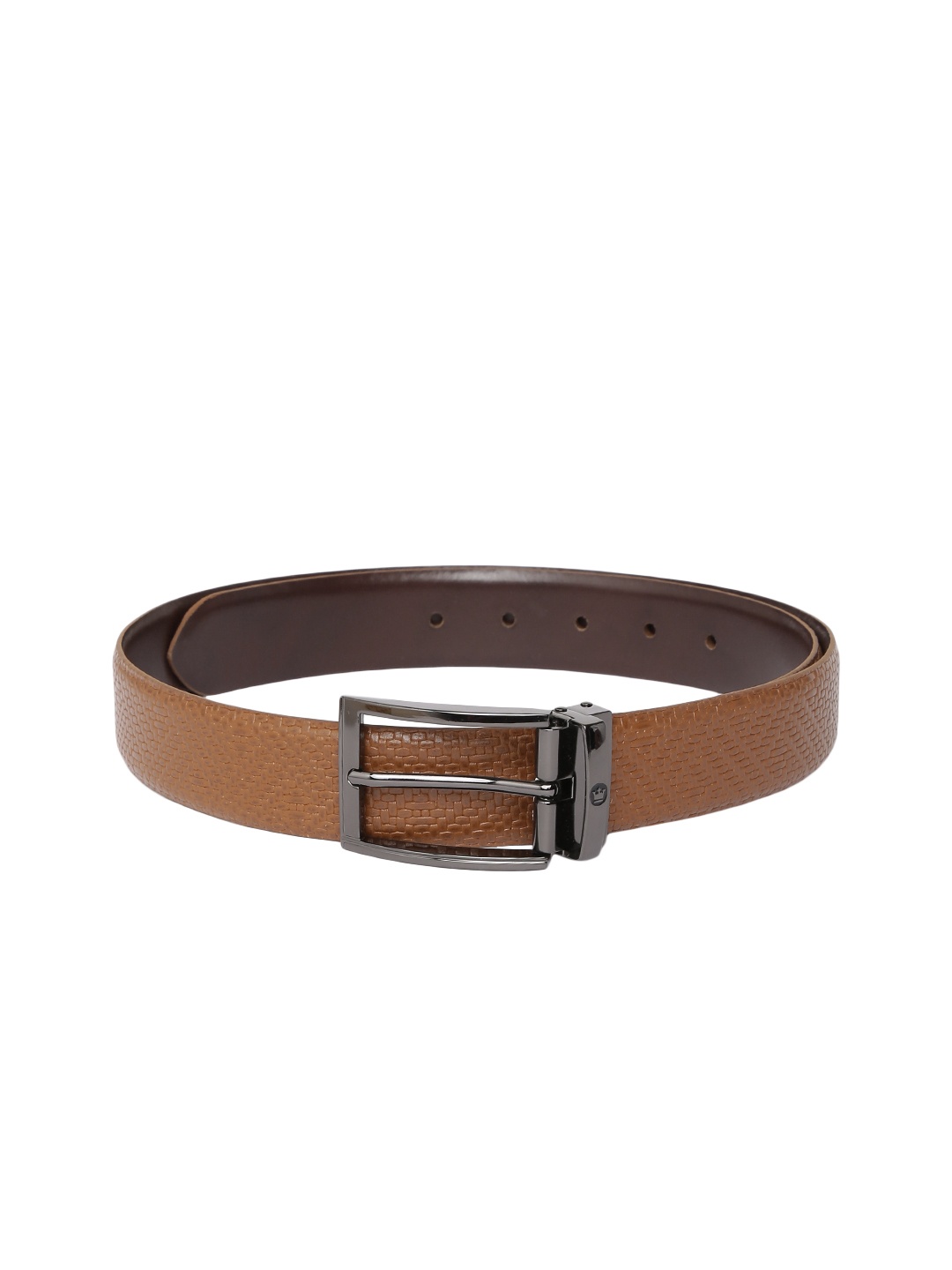 

Louis Philippe Men Tan Brown Textured Leather Belt
