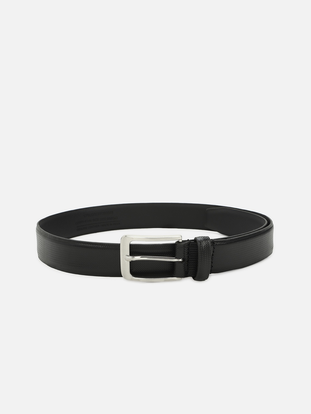 

Louis Philippe Men Black Textured Leather Belt
