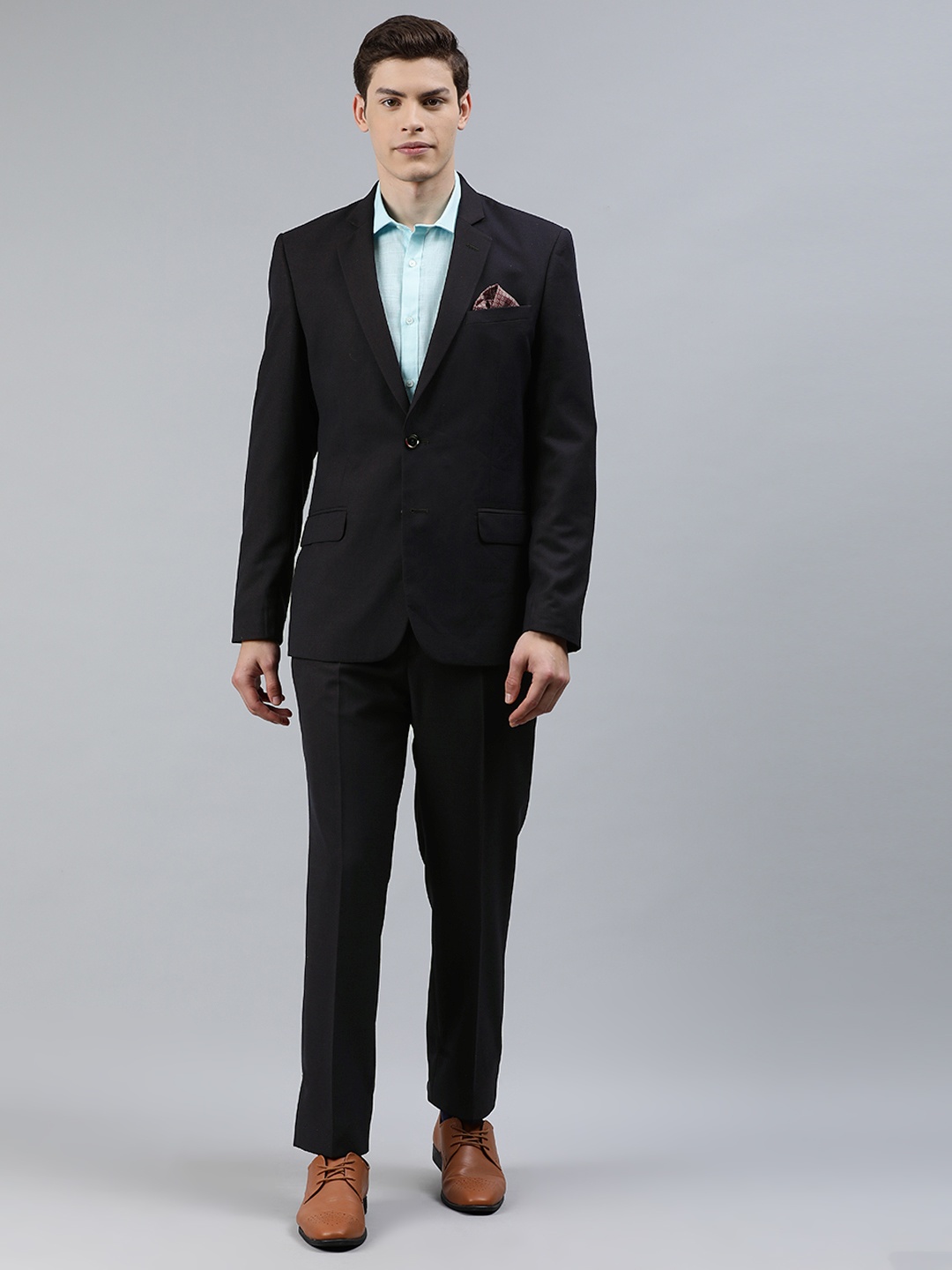 

Arrow Men Black Self-Design Body Tailored Fit Single-Breasted Formal Suit