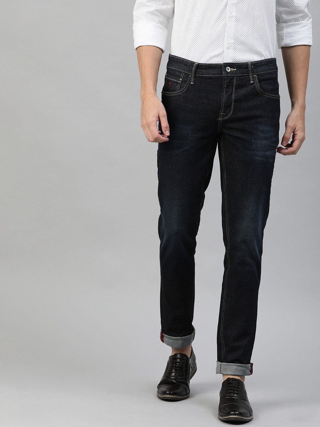 

Indian Terrain Men Navy Blue Brooklyn Slim Fit Mid-Rise Clean Look Stretchable Jeans