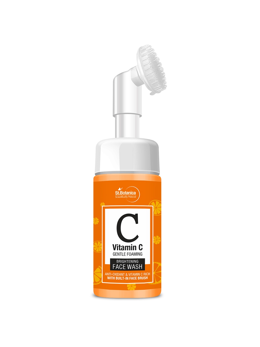 

St.Botanica Vitamin C Brightening Foaming Face Wash with Built in Brush 120 ml, Orange