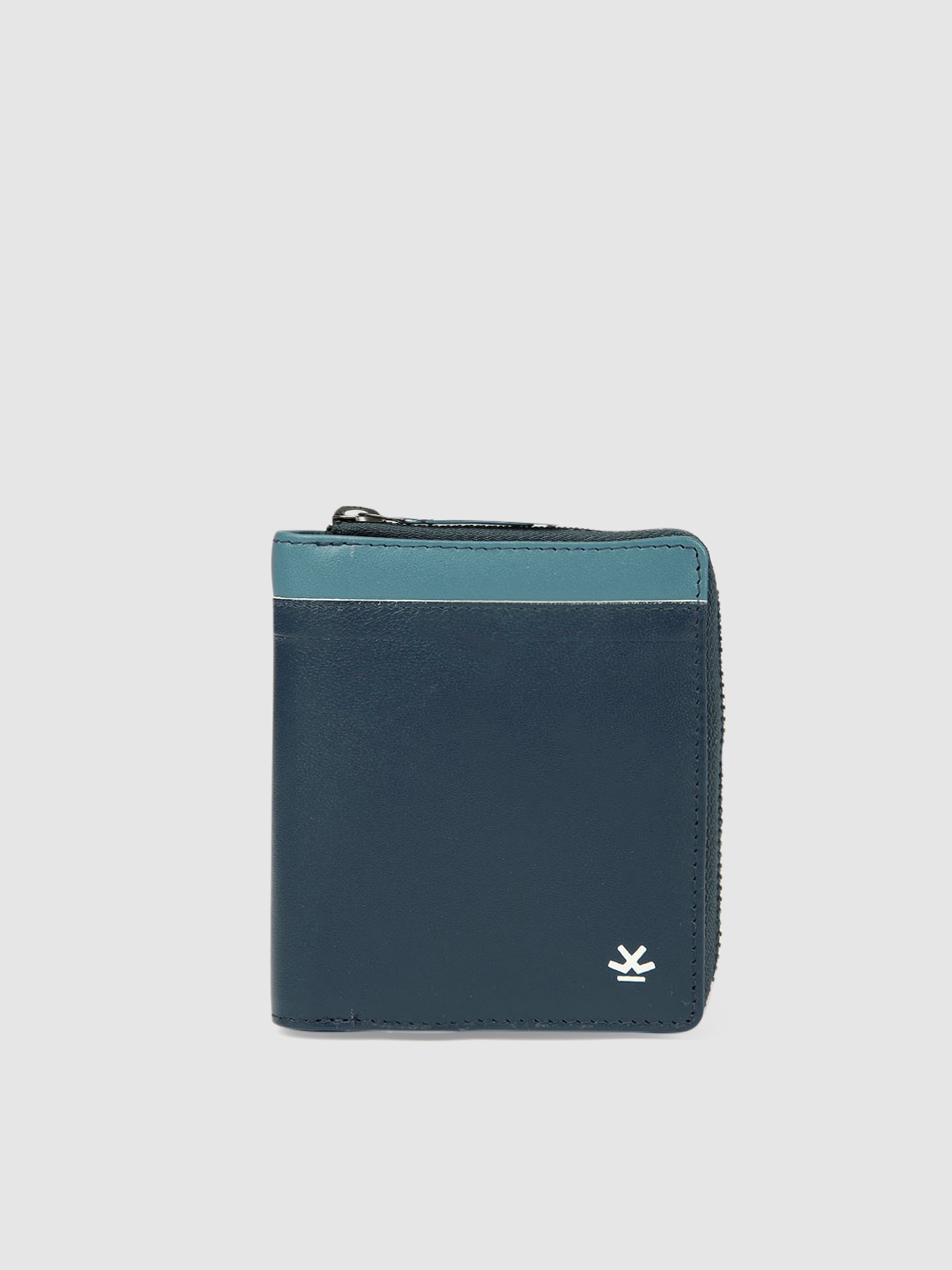 

WROGN Men Teal Blue Zip Around Wallet