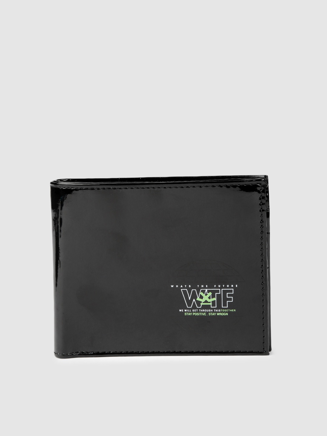 

WROGN Men Black Solid Two Fold Wallet