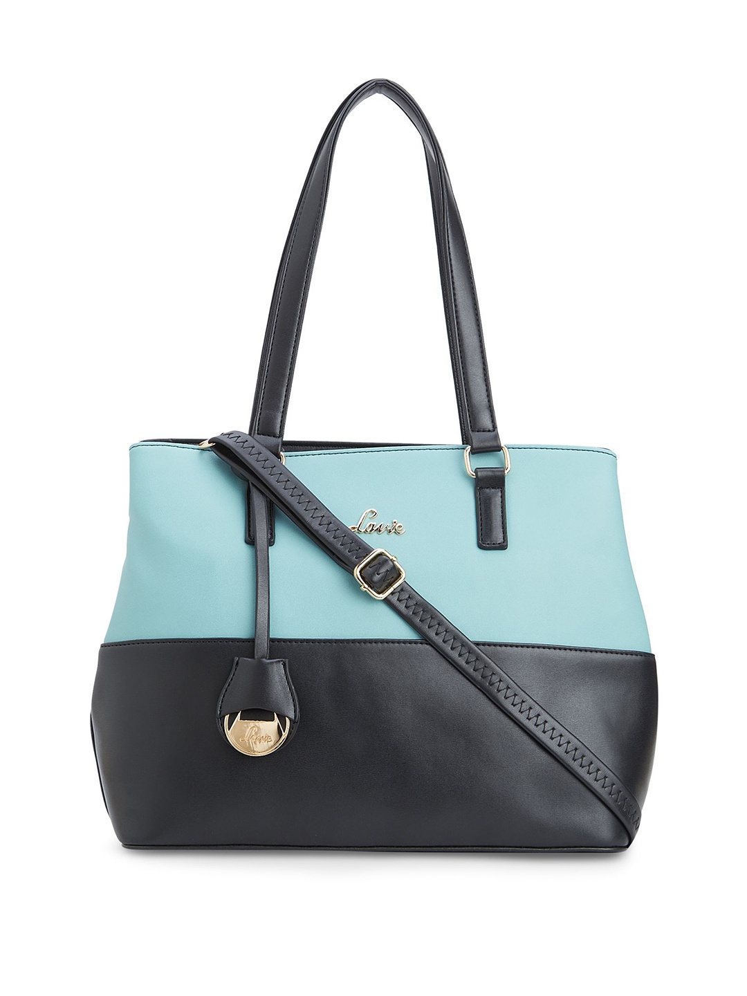 

Lavie Turquoise Blue & Black Colourblocked Shoulder Bag