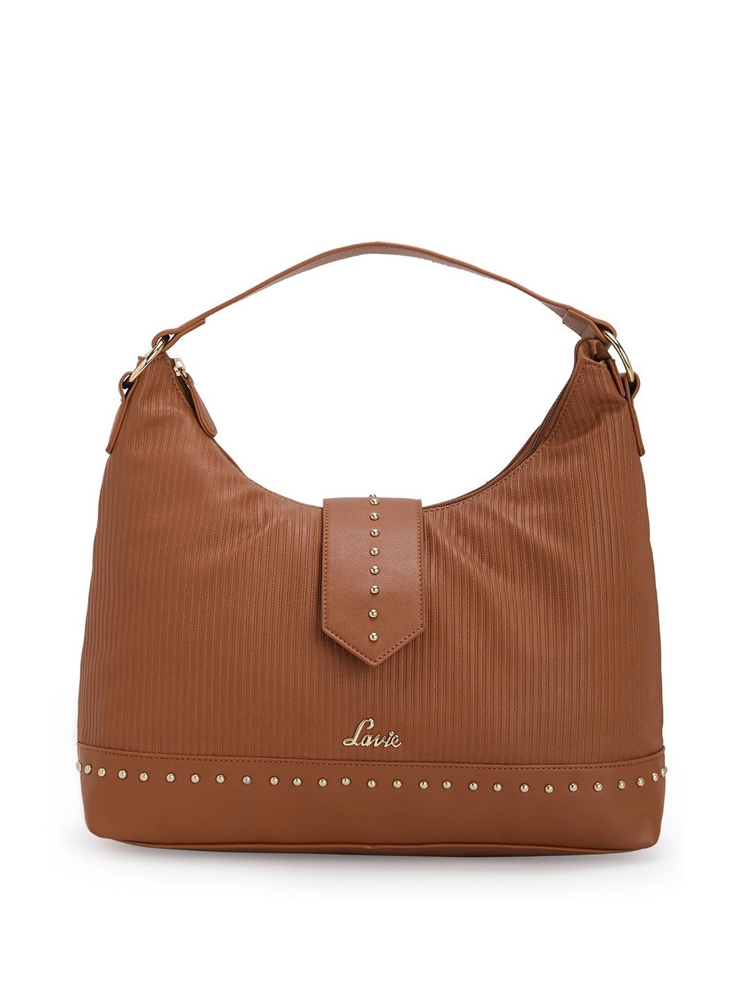 

Lavie Tan Brown Textured Hobo Bag