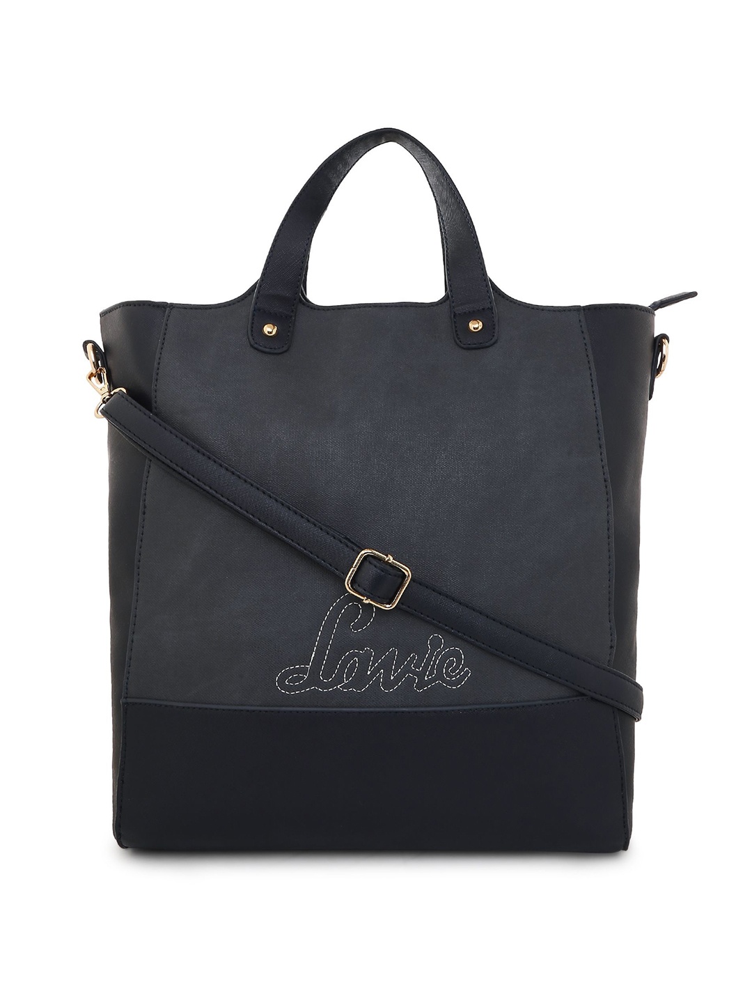 

Lavie Navy Blue Solid Handheld Bag