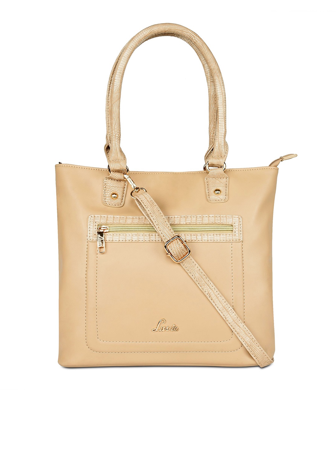 

Lavie Beige Solid Handheld Bag