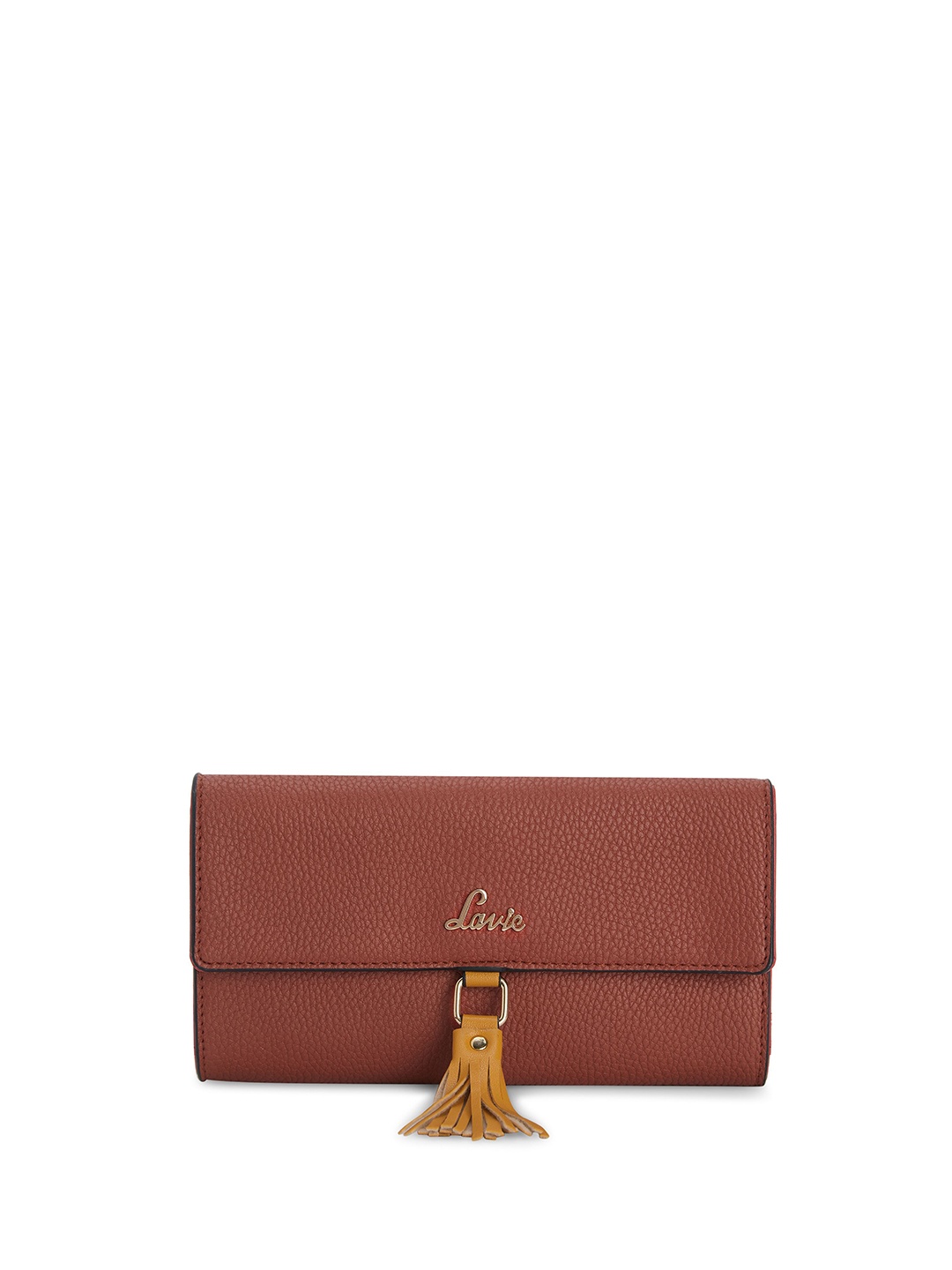 

Lavie Women Brown Textured Three Fold Wallet