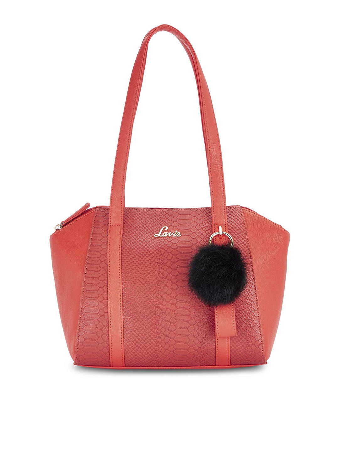 

Lavie Orange Textured Shoulder Bag