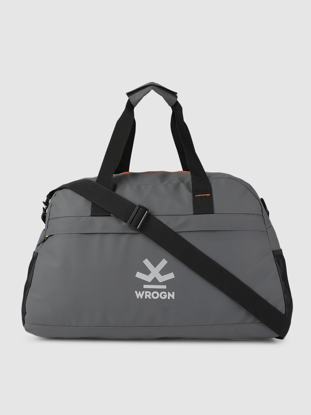 

WROGN Unisex Grey Solid Airport Duffel Bag