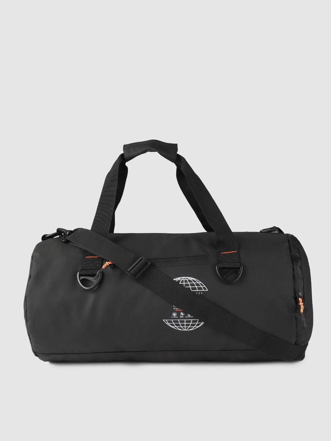 

WROGN Unisex Black Printed Pandemic Duffel Bag