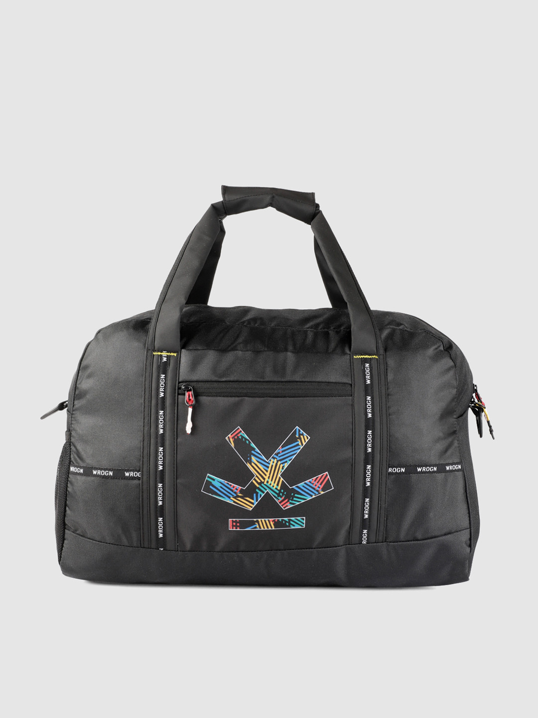 

WROGN Unisex Black Printed Duffel Bag