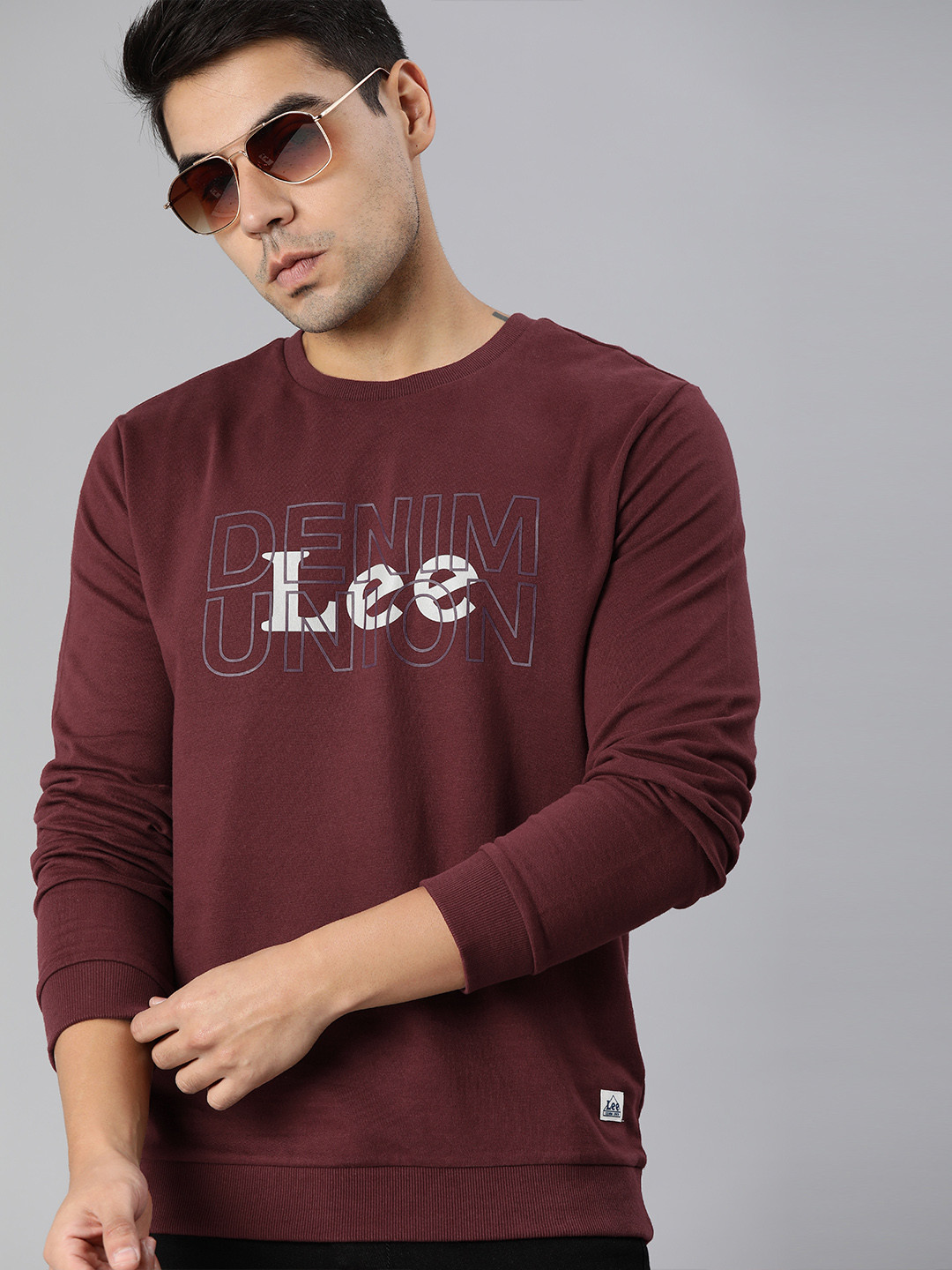 

Lee Men Maroon Printed Sweatshirt