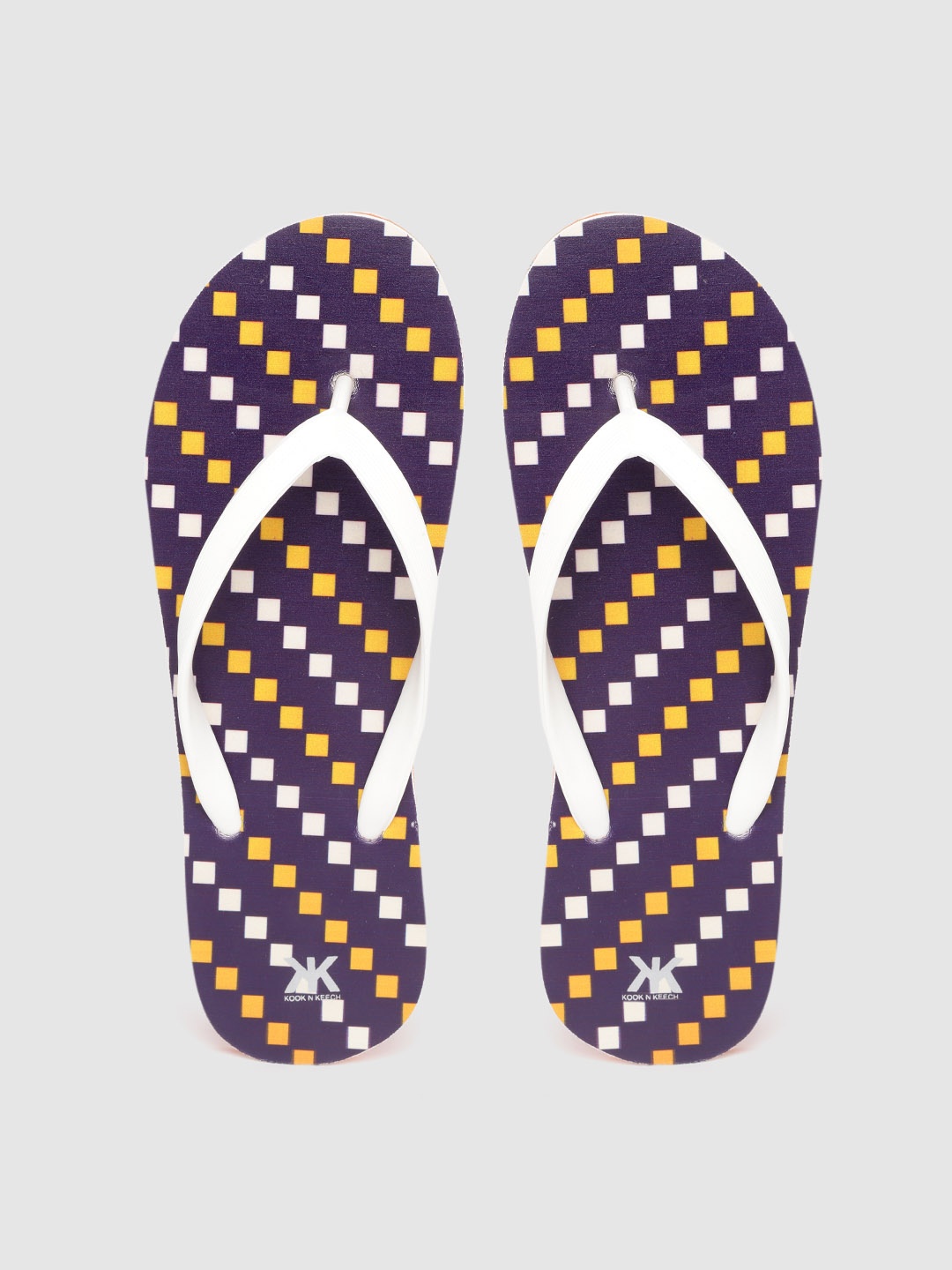 

Kook N Keech Women White & Purple Printed Thong Flip-Flops