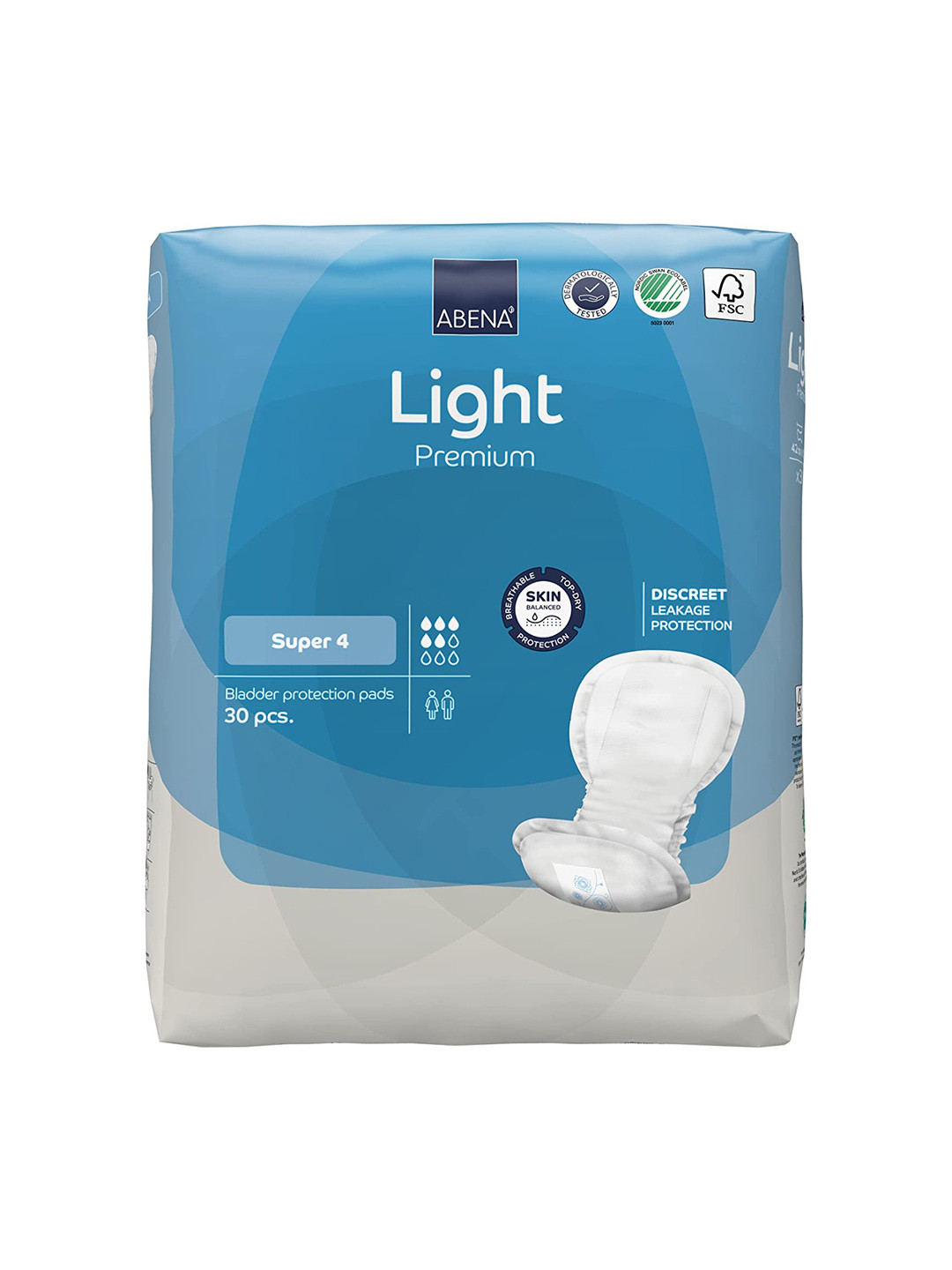 

Abena Light Super 4 Sanitary Pads - 30 pcs, White