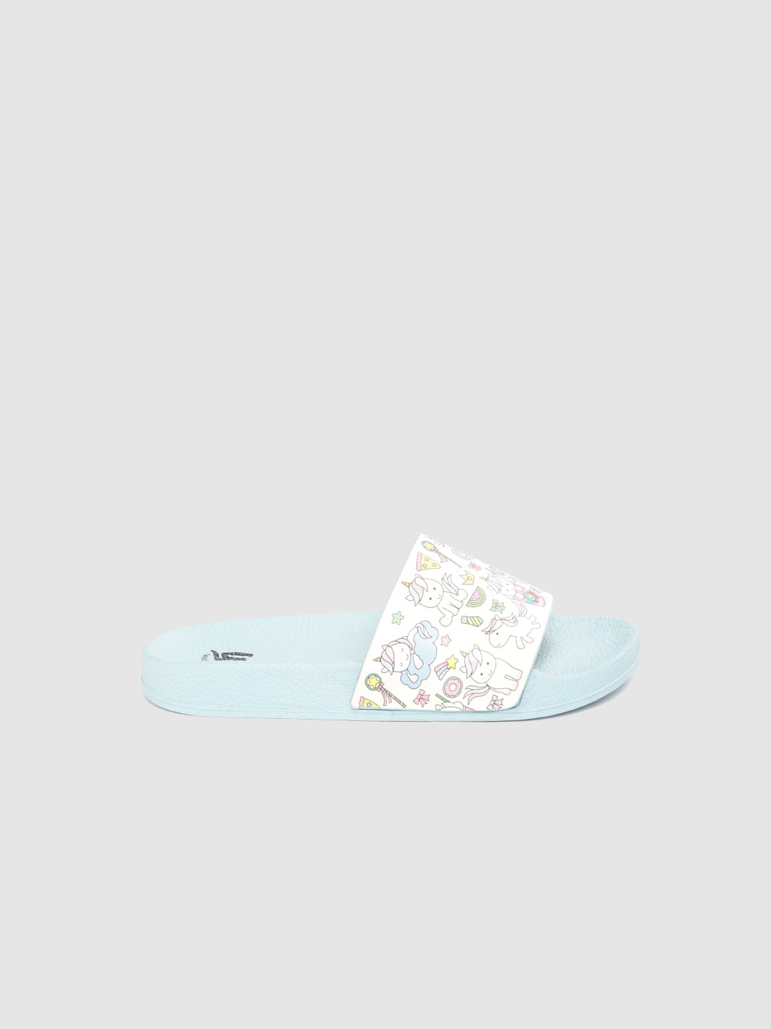 

YK Girls White & Blue Unicorn Print Sliders