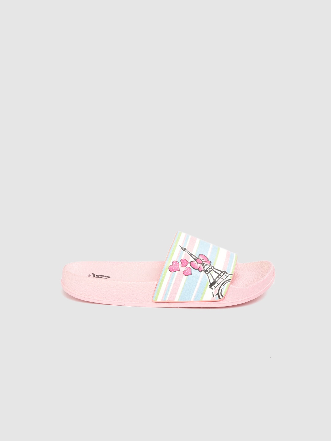 

YK Girls Yellow & Pink Striped Sliders