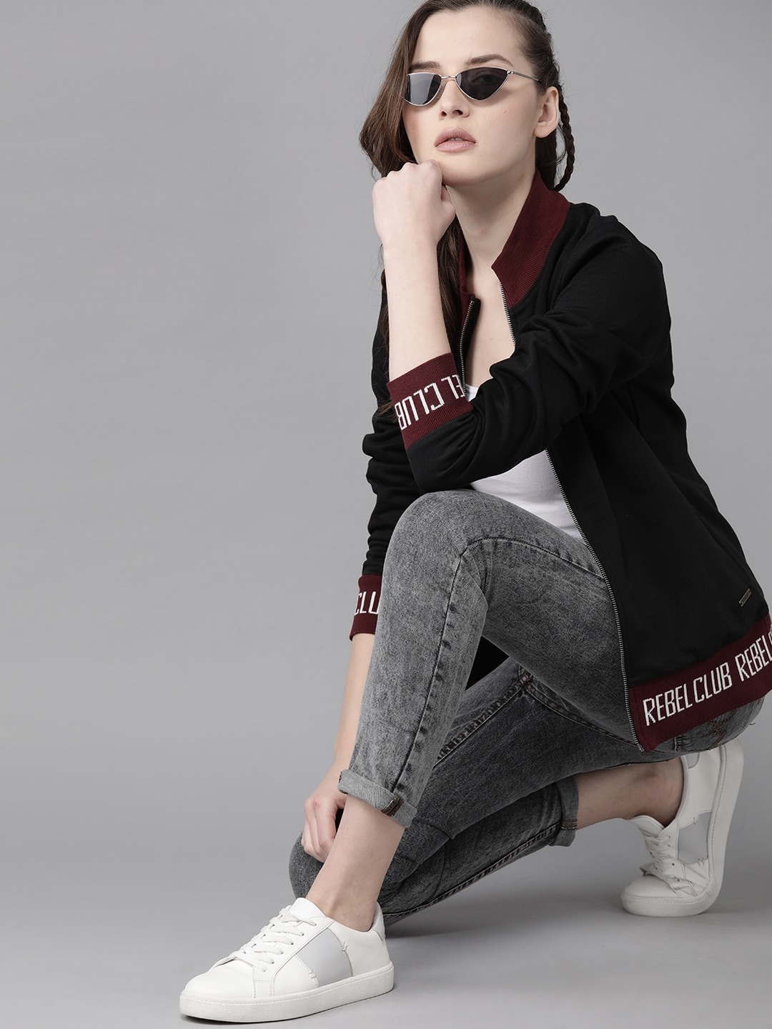 

Roadster Women Black Antiviral Protective Finish Solid Sweatshirt