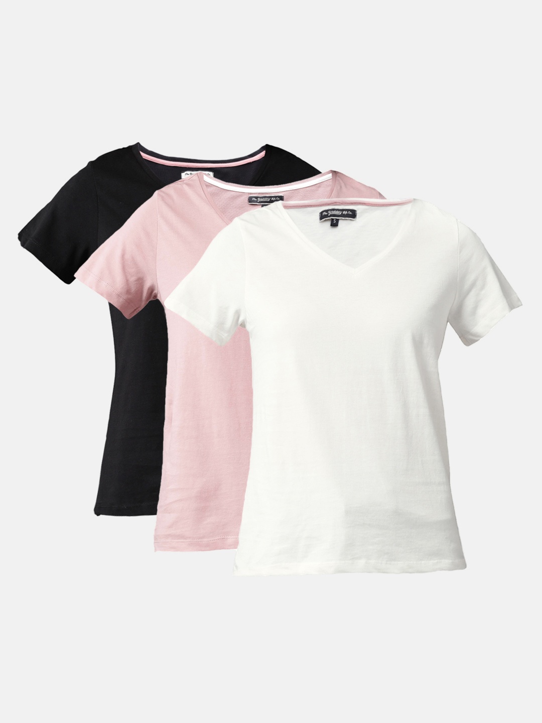 

Roadster Women Pack Of 3 V-Neck T-shirts, Off white