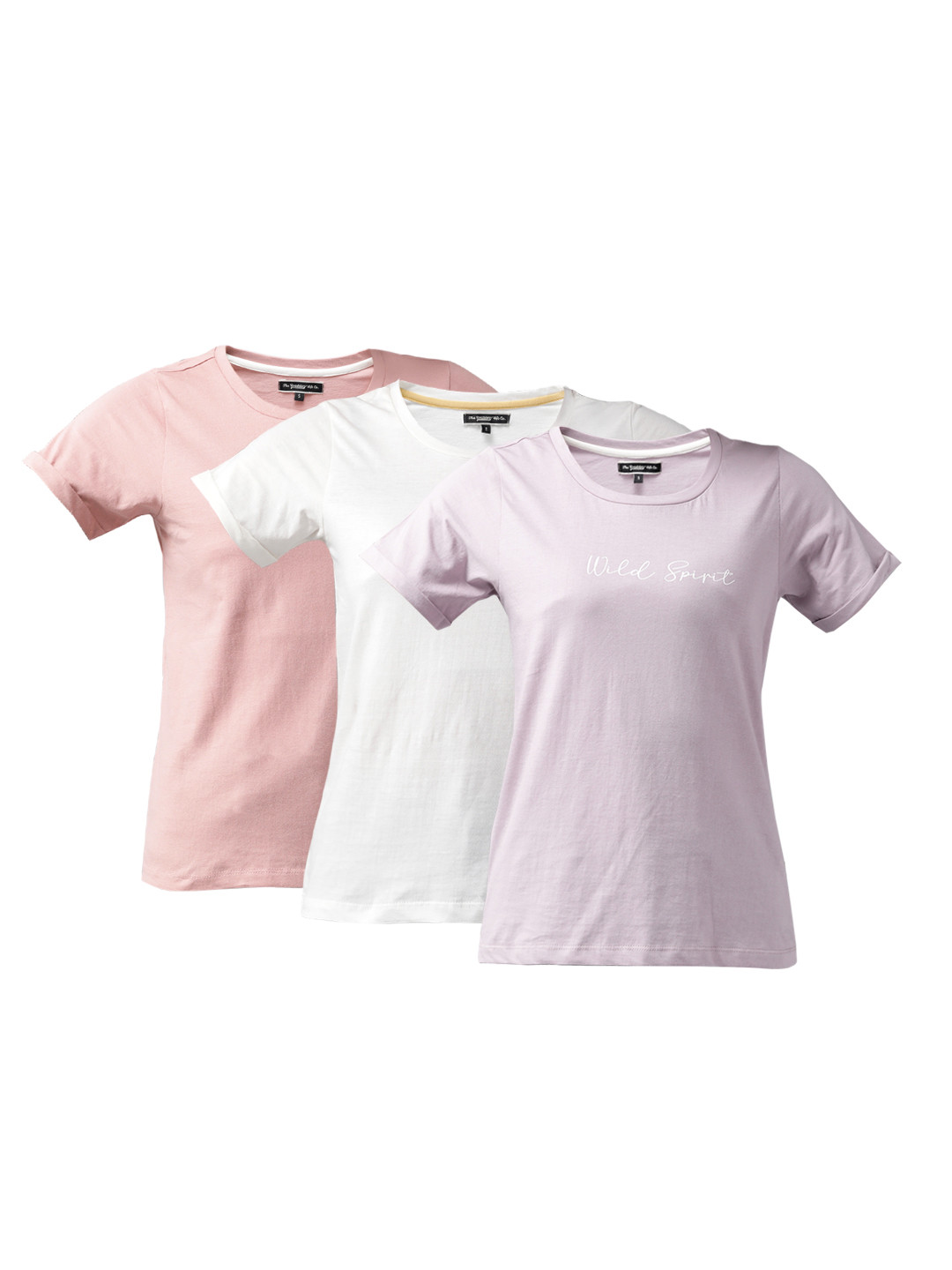

Roadster Women Pack of 3 Solid Round Neck Pure Cotton T-shirts, Lavender