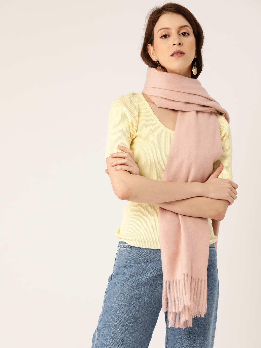 

MANGO Women Mauve Solid Scarf