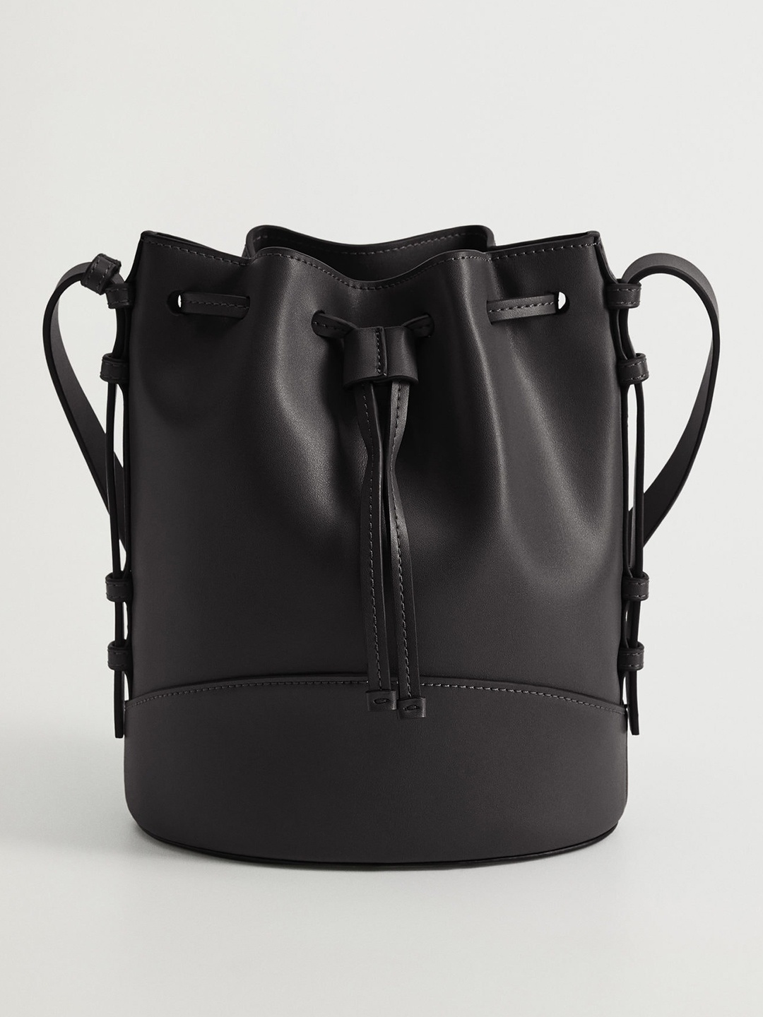 

MANGO Black Solid Bucket Sling Bag