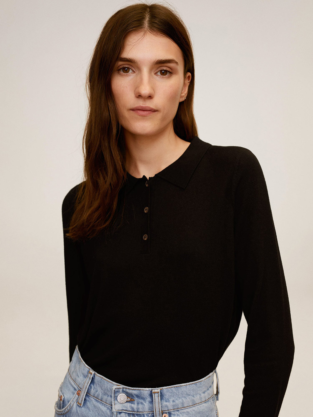 

MANGO Women Black Sustainable Solid Pullover