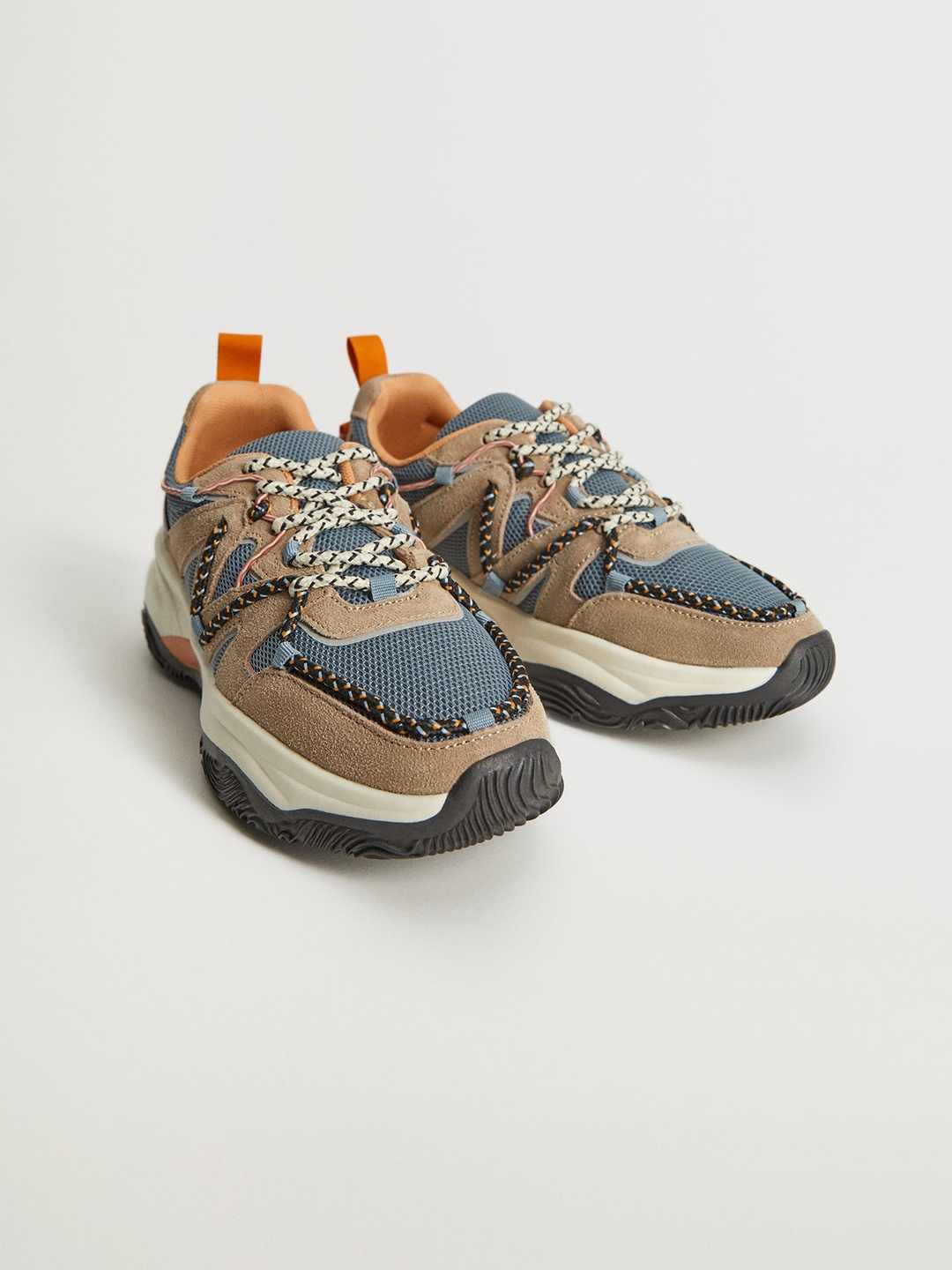 

MANGO Women Brown & Blue Colourblocked Sports Shoes