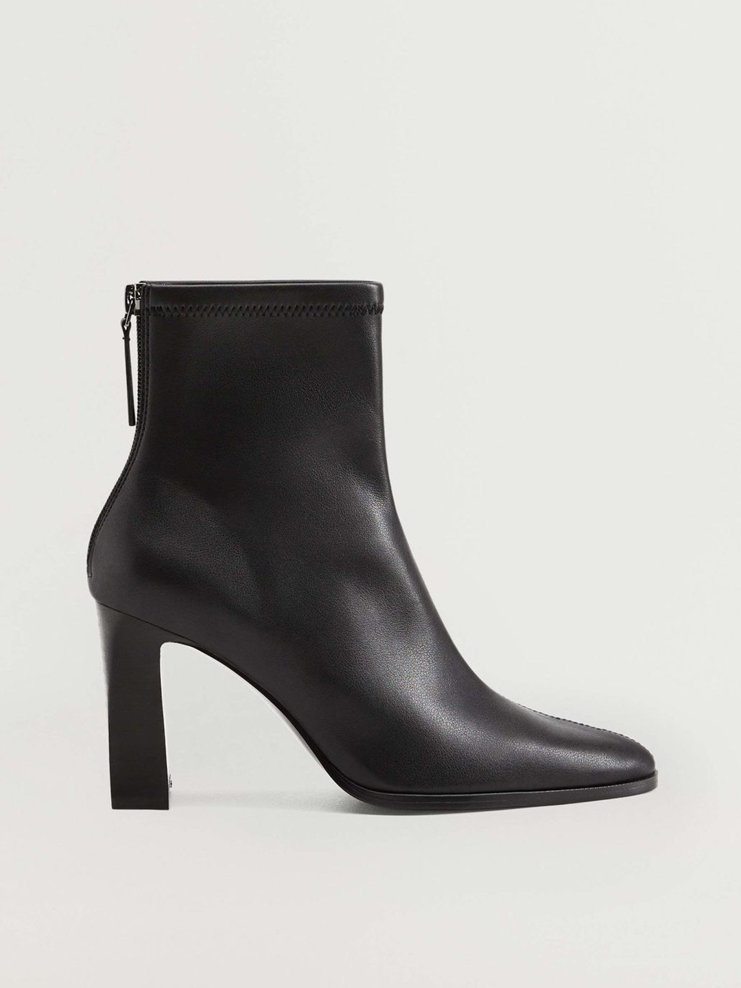 

MANGO Women Black Solid Mid-Top Heeled Boots