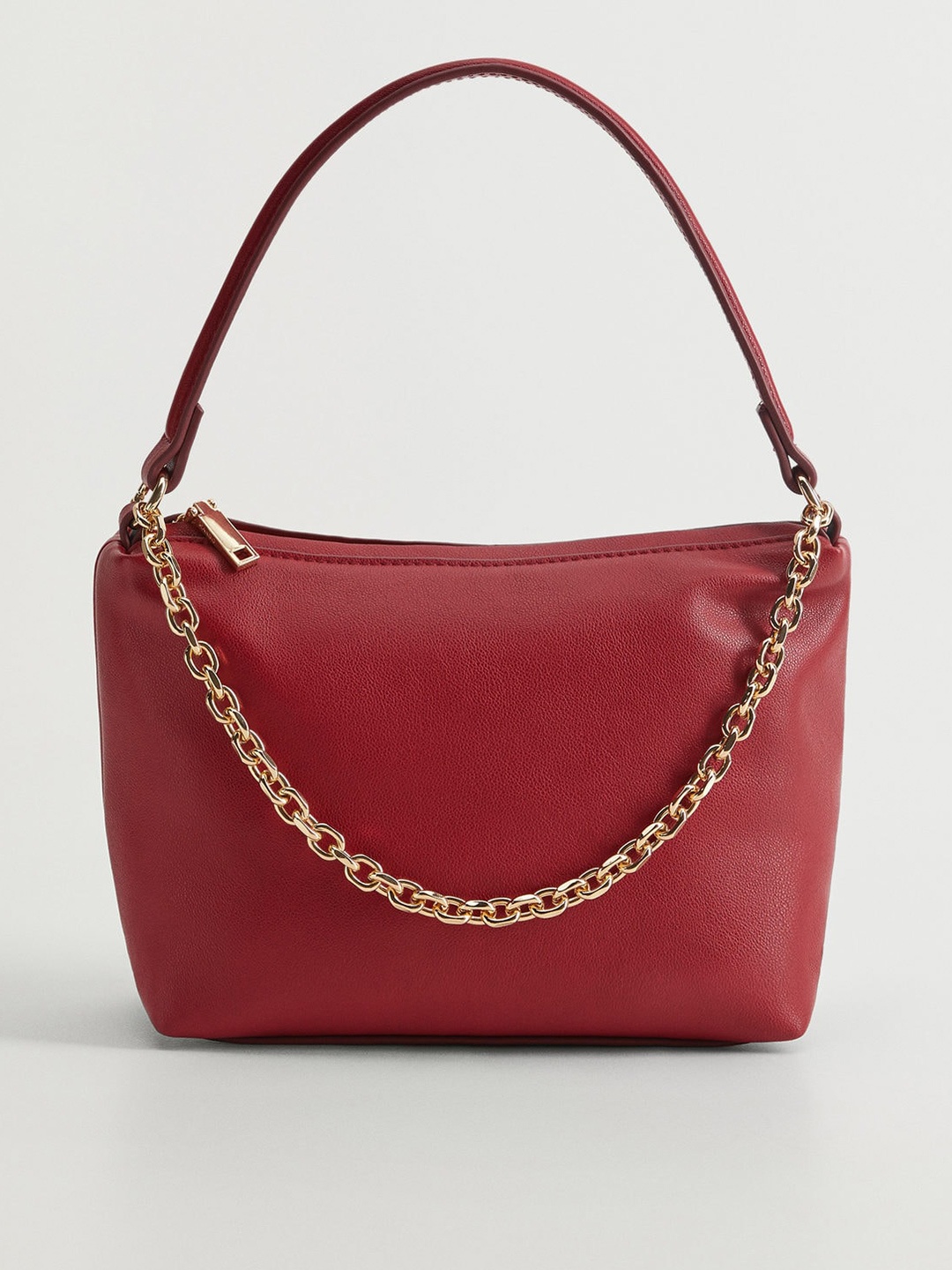 

MANGO Maroon Solid Handheld Bag