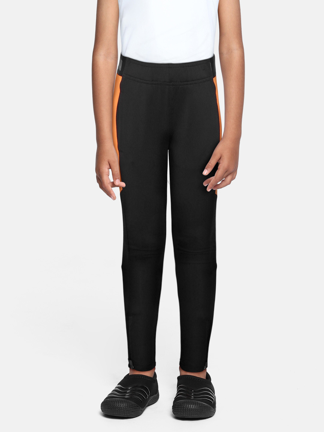 

Puma Boys Black & Orange Solid Track Pants
