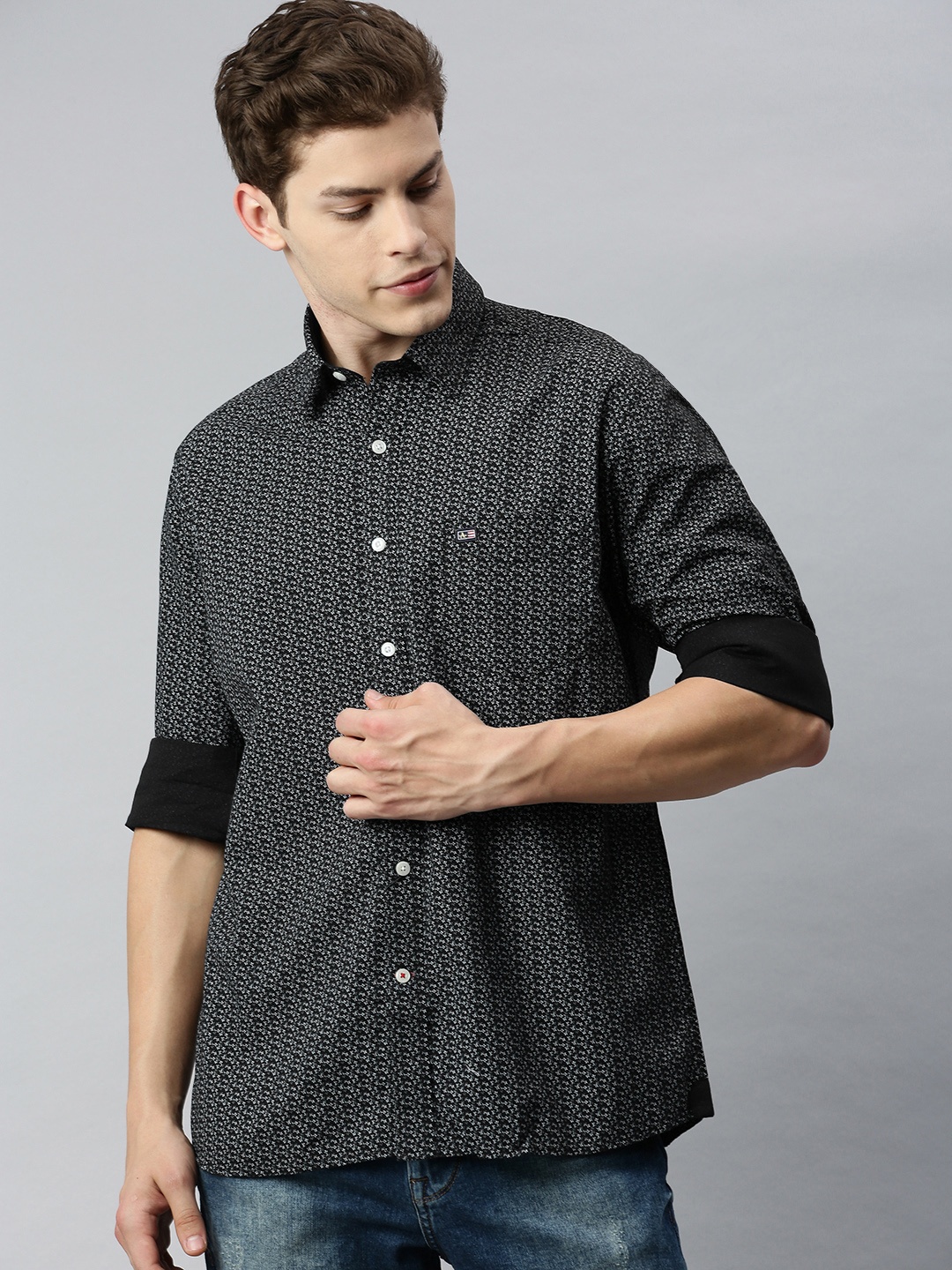 

Arrow Sport Men Black Regular Fit Printed Casual Shirt