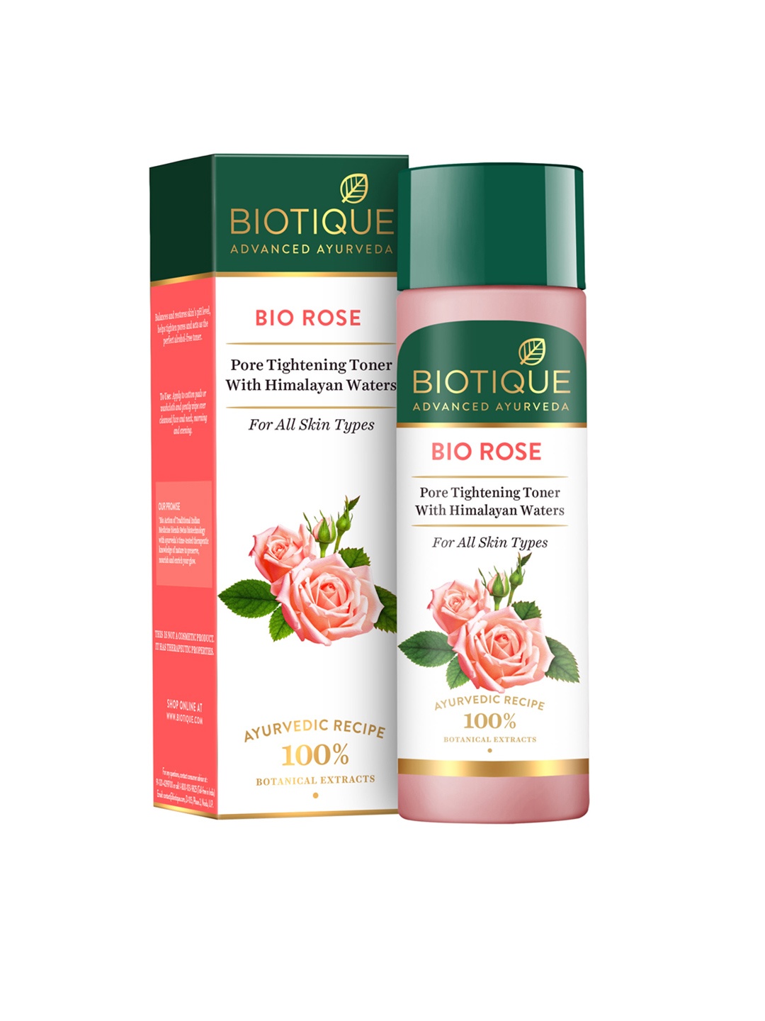 

Biotique Unisex Rose Pore Tightening Toner With Himalayan Waters, Pink