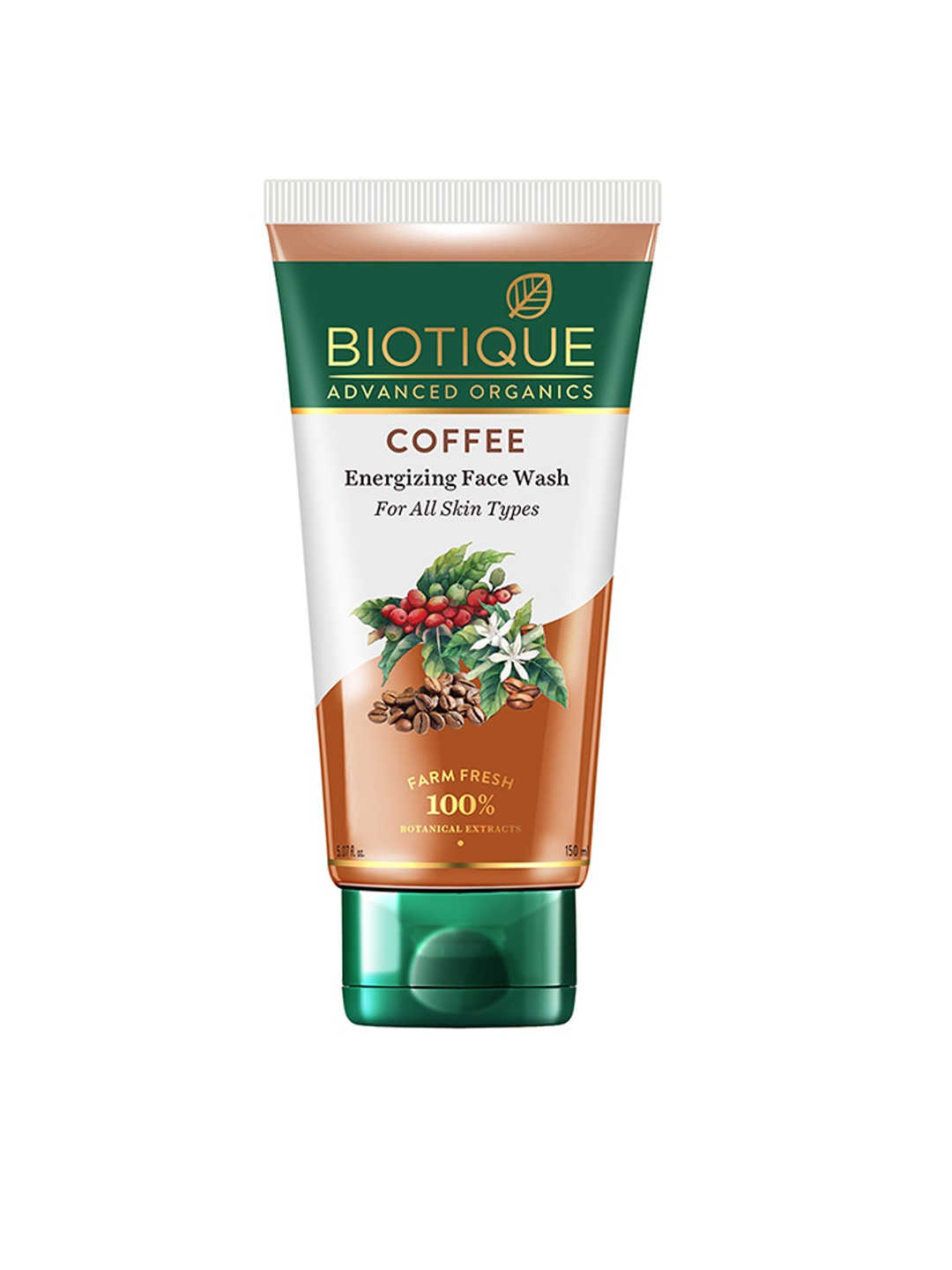 

Biotique Advanced Organics Coffee Energizing Face Wash for All Skin Types 150 ml, Brown